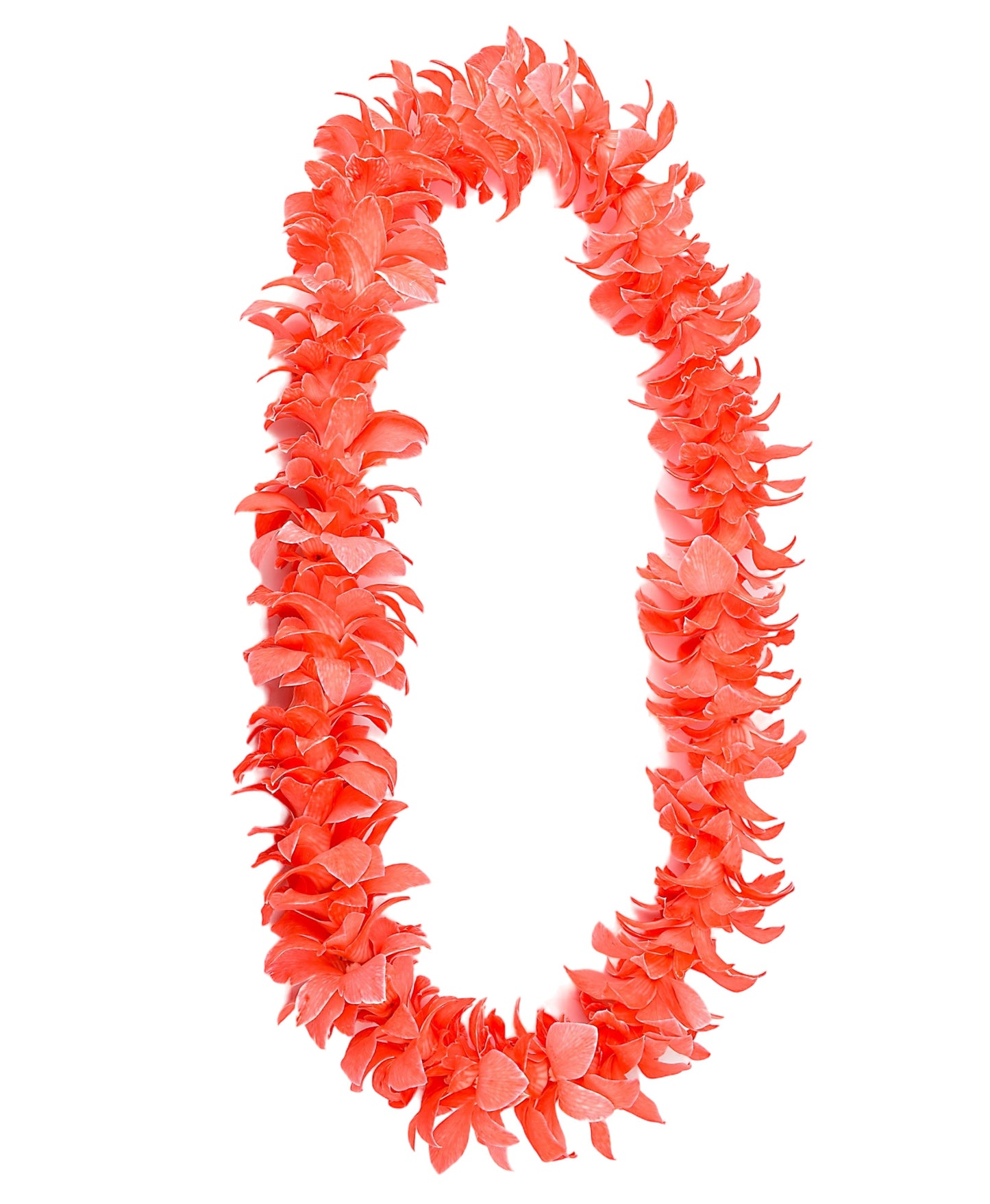 PREBOOK - Red Heart (White-Dyed) S-LEI ( SINGLE LEI ) Dendrobium Orchid Fresh Flowers