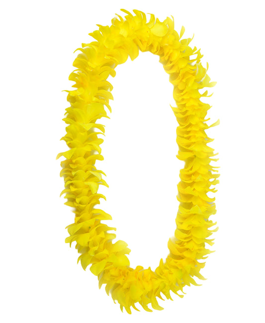 PREBOOK - YELLOW BANANA (White-Dyed) S-LEI ( SINGLE LEI ) Dendrobium Orchid Fresh Flowers