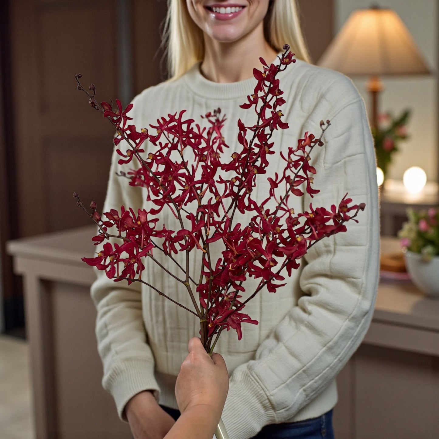 PREBOOK - 5 Stems Fresh Cut Aranthera FIRE Orchid Bouquet