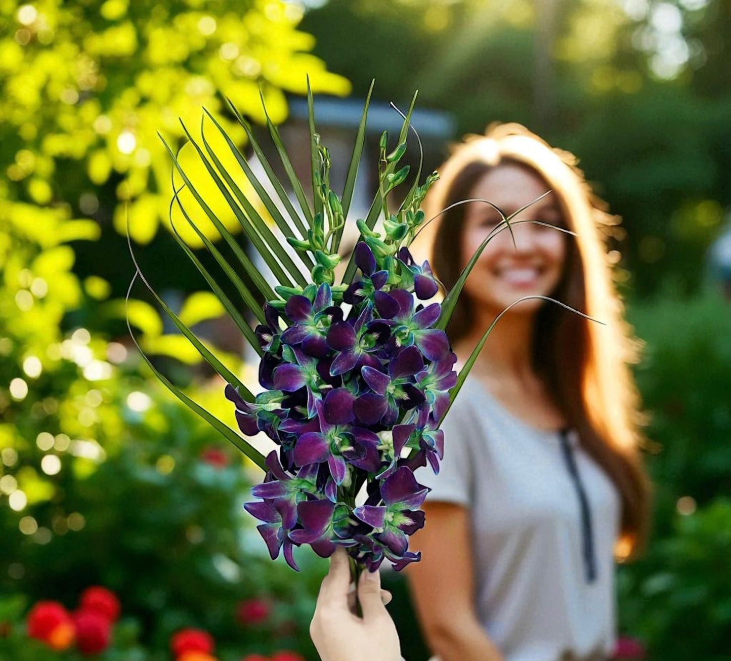 PREBOOK - 10 Stems GREEN Fresh Cut Dendrobium Orchid Bouquet