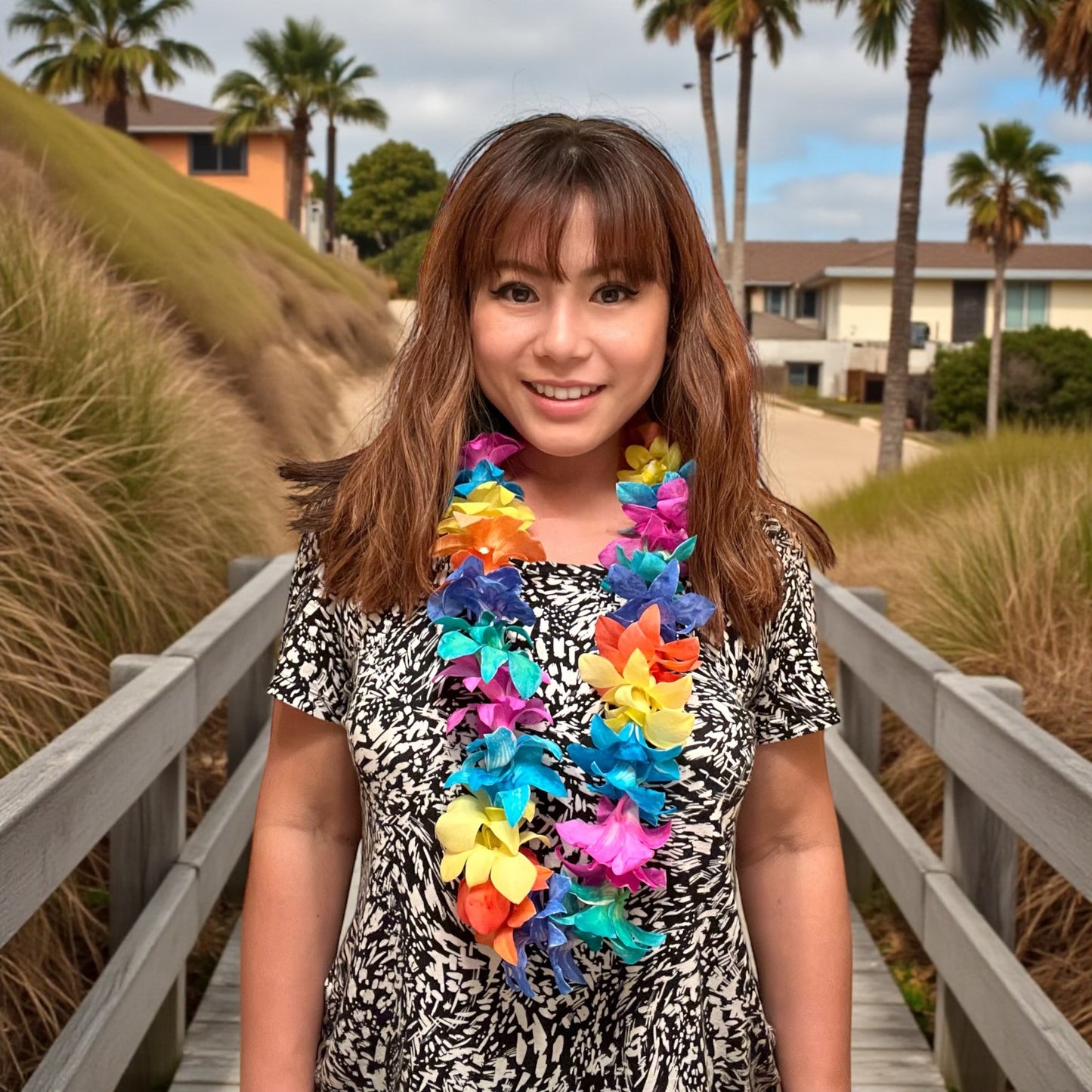PREBOOK - CANDY Multi-Color S-LEI ( SINGLE LEI ) Dendrobium Orchid Fresh Cut Flowers