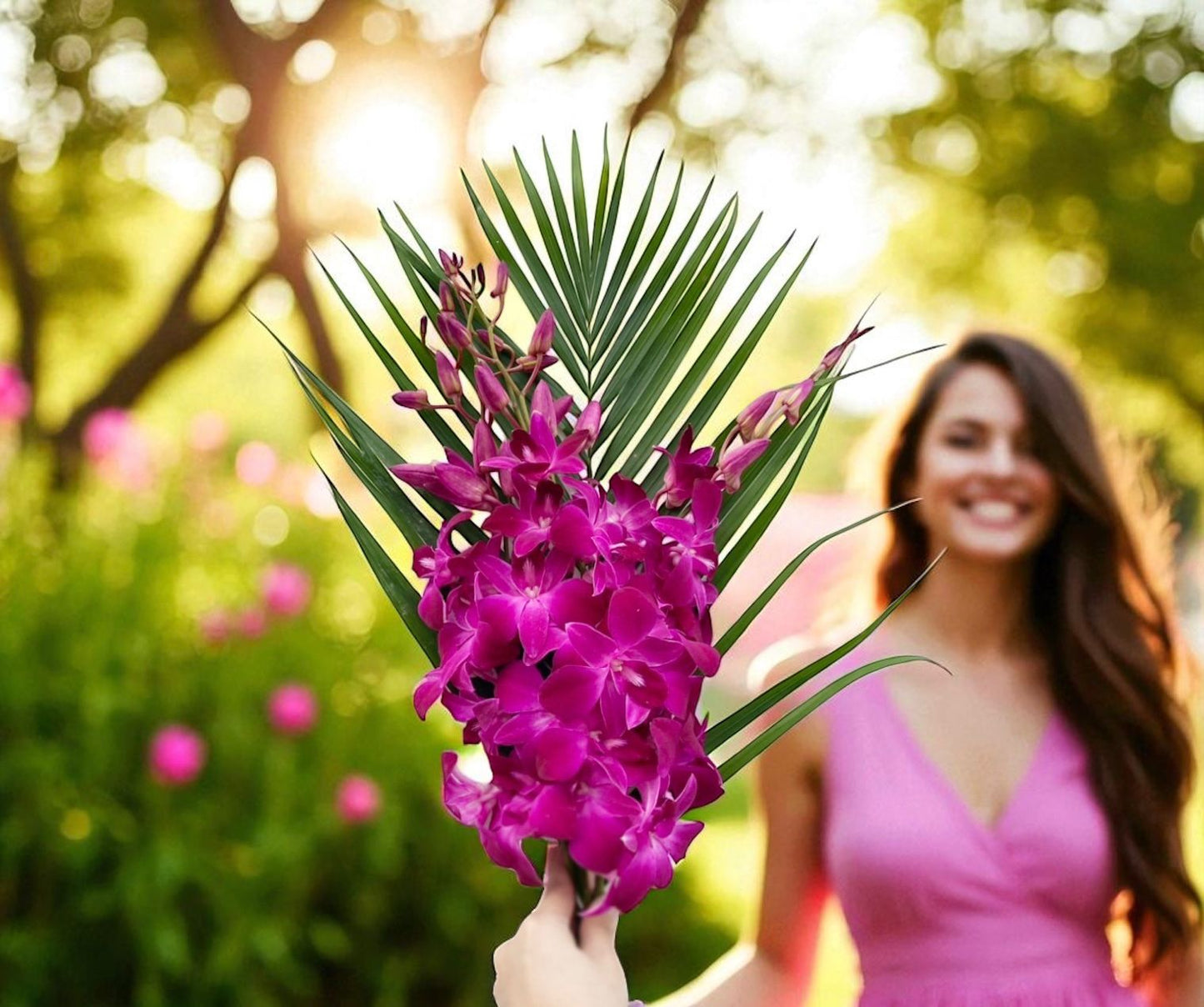 PREBOOK - 10 Stems PINK Fresh Cut Dendrobium Orchid Bouquet
