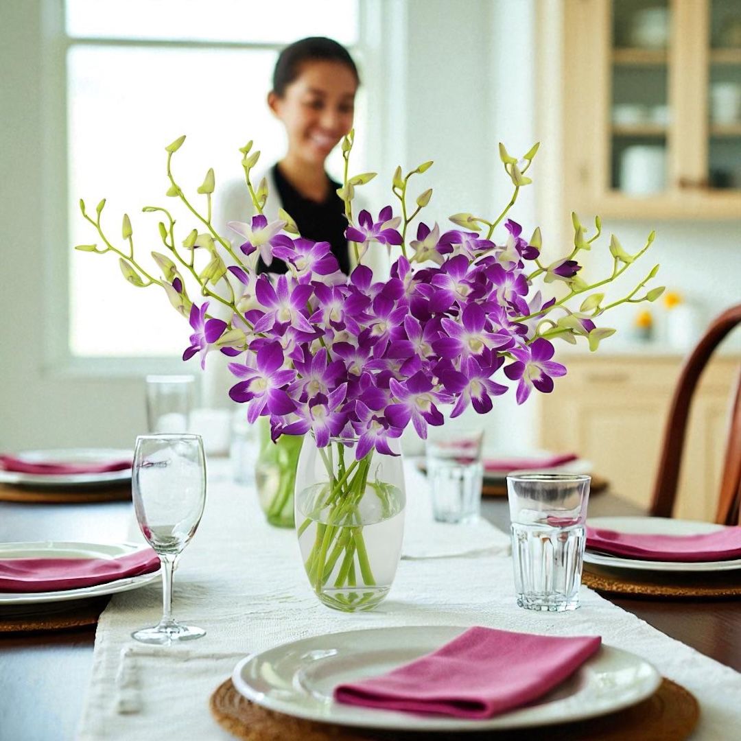 PREBOOK - 10 Stems PURPLE Fresh Cut Dendrobium Orchid Bouquet