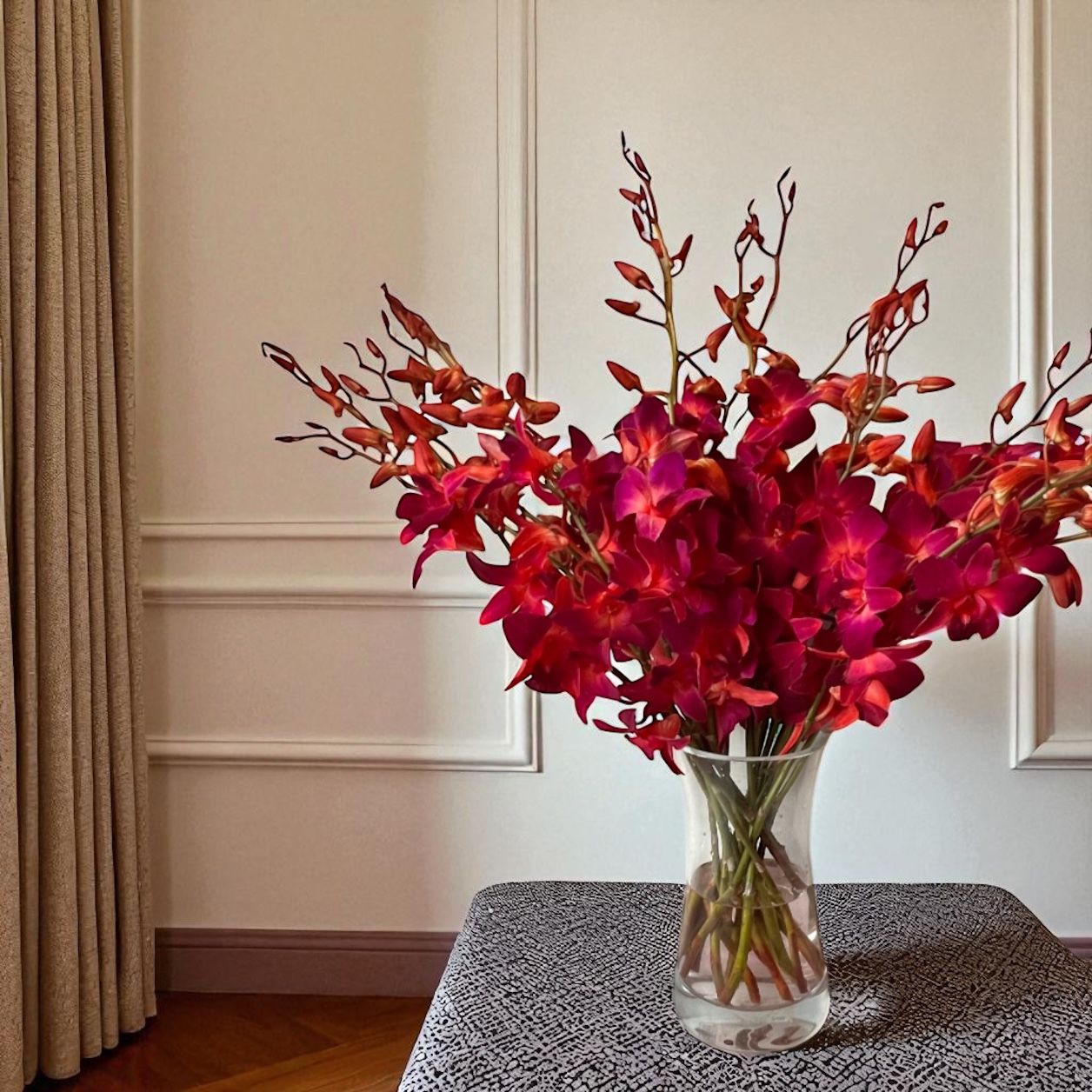 PREBOOK - 10 Stems RED Fresh Cut Dendrobium Orchid Bouquet