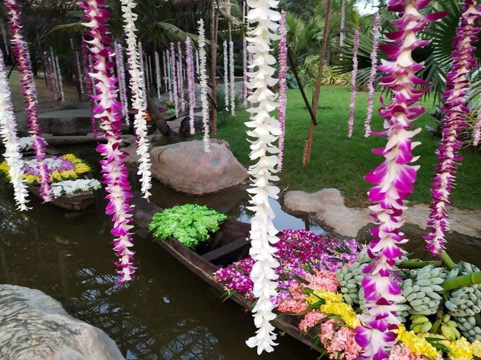 Purple Roses Strand PREBOOK BULK - Purple Double Orchid Strand Flower String Dendrobium Fr ...
